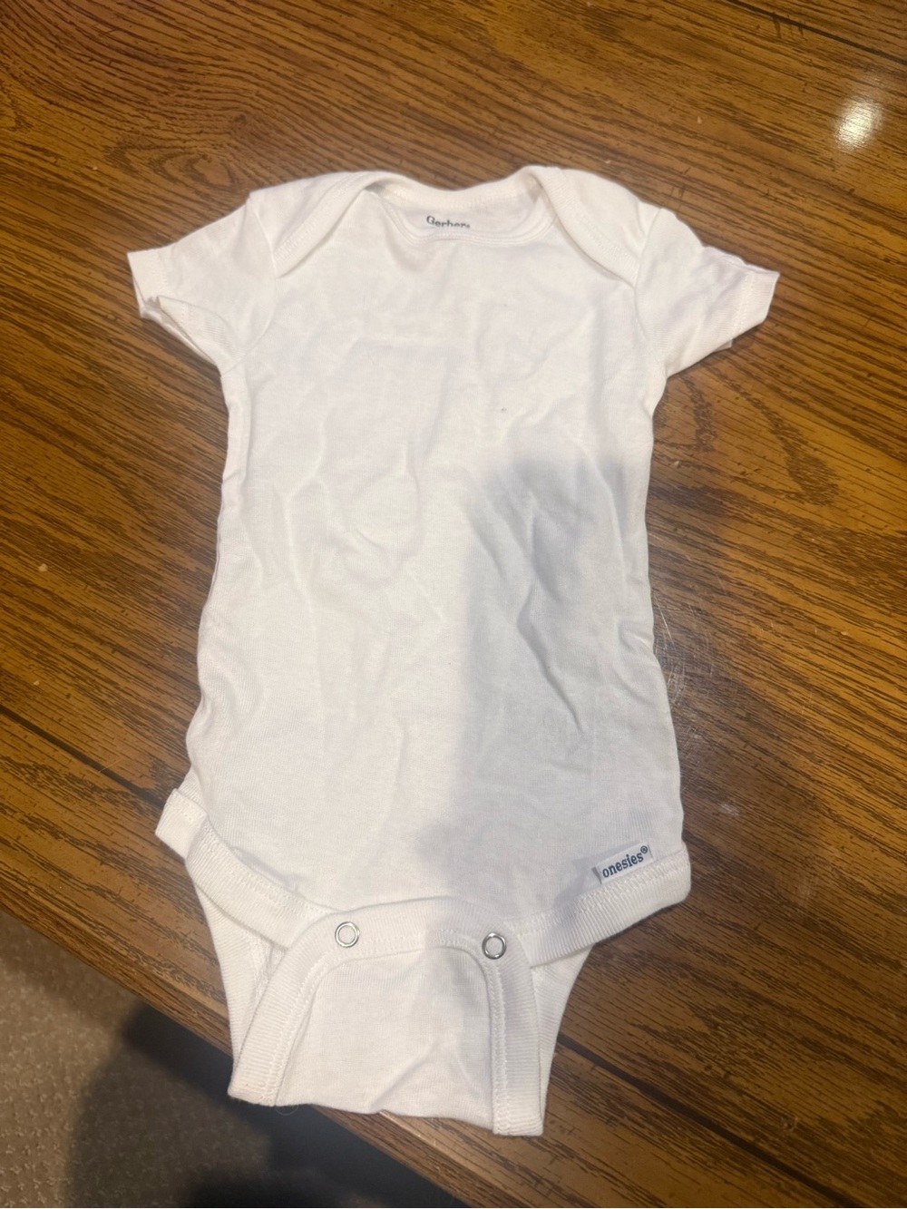 6 for $10 Gerber White Baby Onesie Short Sleeve Bodysuit